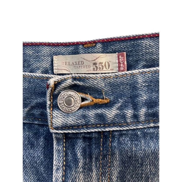 Levi's 550 Relaxed Fit High Rise Tapered Leg Jeans Blue Denim Medium Wash Sz 16M - Picture 5 of 12